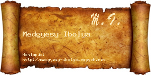 Medgyesy Ibolya névjegykártya